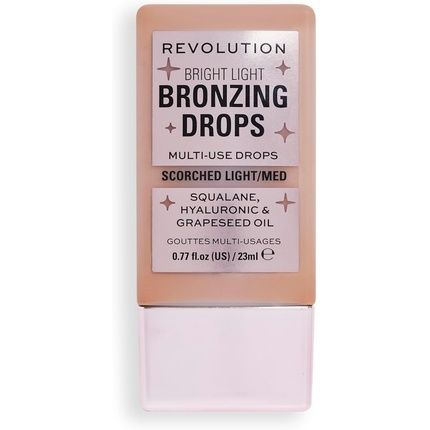 Makeup Revolution Bright Light Bronzing Drops With Hyaluronic Acid Sun-Kissed Finish 23Ml Bronze Scorched