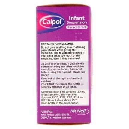 Calpol Infant Suspension Strawberry Flavour 2M+ 100Ml