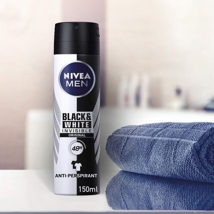Nivea Men Invisible For Black & White Original Deodorant 0% Alcohol Aerosol Spray 150Ml - Image 3