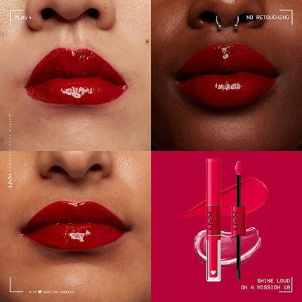 Nyx Professional Makeup High Pigment Long Lasting Lip Gloss Shine Loud 18 On A Mission 8Ml - Image 3