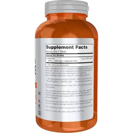 Now Foods L-Arginine Double Strength 1000Mg Nitric Oxide