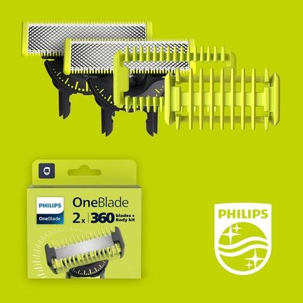 Philips Original Oneblade 360 Authentic Replacement Blades For Face And Body Kit