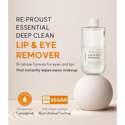 Frudia Welcos Re:Proust Essential Deep Clean Lip & Eye Remover Bi Phase Vegan Makeup Mascara Lipstick Korean Organic Gentle 10.14 Fl Oz