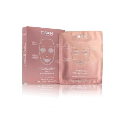 111Skin Rose Gold Brightening Facial Treatment Mask Fragrance Free Ultimate Pre-Event Mask Hydration Radiance 5 Masks 1.01 Oz Each