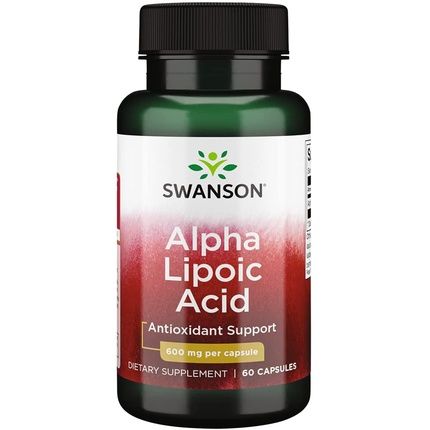 Swanson Alpha Lipoic Acid Natural Supplement Supporting Healthy Blood Pressure And Carbohydrate Metabolism 60 Capsules 600Mg