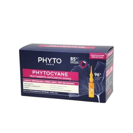 Phyto Phytocyane Optimal Treatment For Temporary Female Hair Loss 12 Vials Of 5Ml