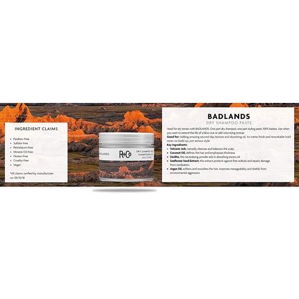 R+Co Badlands Dry Shampoo Paste 2.2Oz