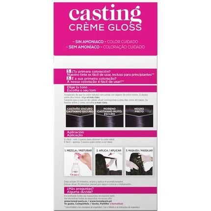 L'Oreal Casting Cream Gloss Hair Coloring 210 Bluish Black - Image 3