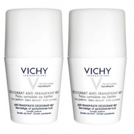 Vichy 48 Hour Antiperspirant Deodorant Rollon For Sensitive And Irritated Skin 2 Pieces