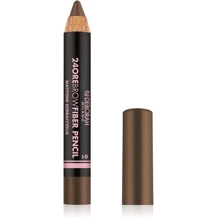 Deborah Milano 24 Hours Brow Fibre Pencil 01 Blonde Eyebrow Pencil With Natural Fibres Waterproof And Durable Fills And Voluminous Eyebrows 0.3G
