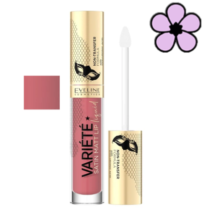 Eveline Variete Liquid Lipstick Satin Matt 4.5Ml Peach Mousse - Image 4