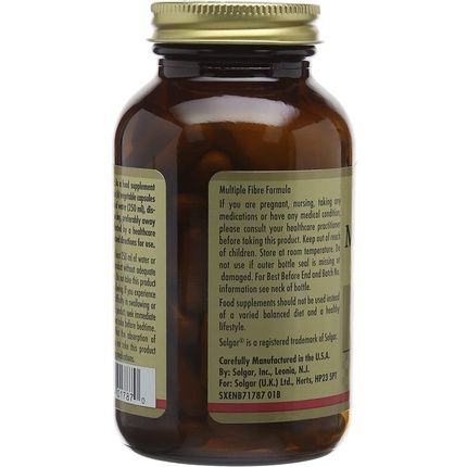 Solgar Multiple Fibre Formula Vegetable Capsules Fibre Supplement For Digestive Support Soluble And Insoluble Fibre Vegan