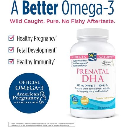 Nordic Naturals Prenatal Dha 500Mg 180 Softgels Flavorless