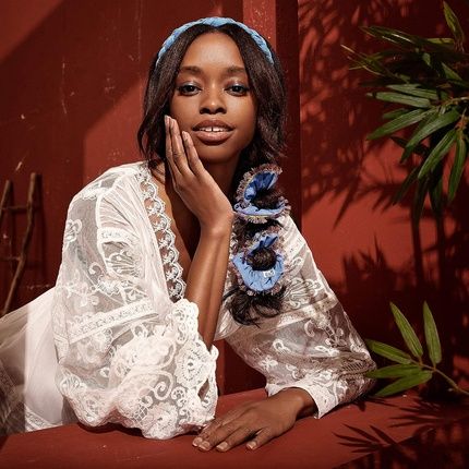 Invisibobble Sprunchie Hola Lola Scrunchie Denim Girls Women Fabric Hair Scrunchie Limited Collection Flores Bloom - Image 3