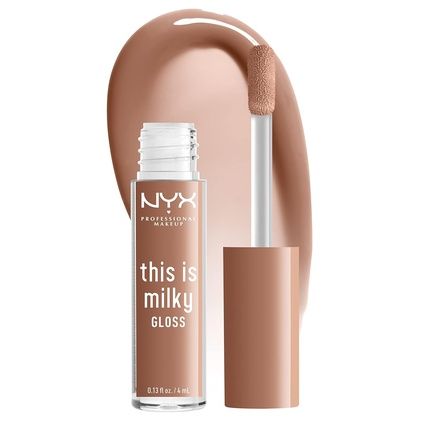 Nyx Professional Makeup This Is Milky Gloss Vegan Lip Gloss 12 Hour Hydration Cookies & Milk Cool Beige Nude 0.13 Fl Oz