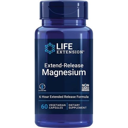 Life Extension Extend-Release Magnesium For Heart Cardiovascular And Bone Health Mood Support Supplement 60 Vegetarian Capsules
