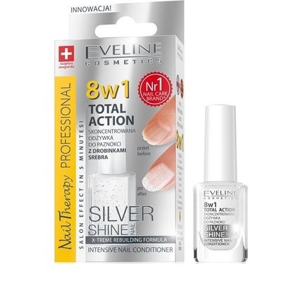 Eveline Nail Therapy Total Action 8 In 1 Concentrated Nail Conditioner With Silver Particles 12Ml