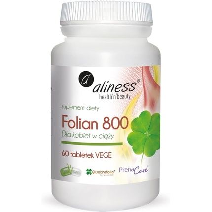 Aliness Folate For Pregnant Women 800Mcg Folic Acid Supplement Vegan Vegetarian 60 Tablets