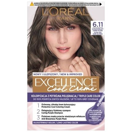 Loreal Excellence Creme Hair Color 611 Ultra Ash Dark Blonde