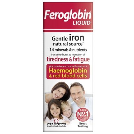 Vitabiotics Ferogoblin B12 Liquid Iron Dietary Supplement Supporting Hemoglobin And Red Blood Cells 200Ml