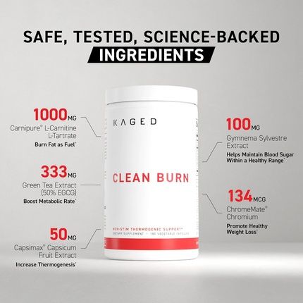Kaged Thermogenic Clean Burn Caps For Men & Women Weight Management Supplement - Image 3