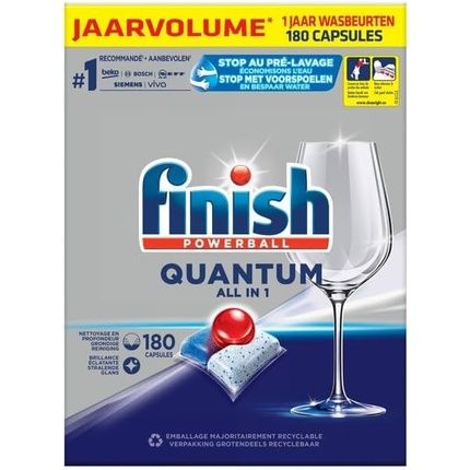 Finish Powerball Quantum All In 1 Dishwasher Capsules 180 Tablets