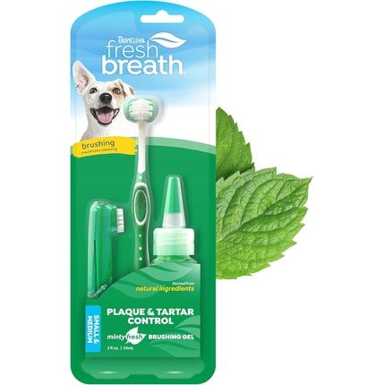 Tropiclean Fresh Breath Dog Teeth Cleaning Oral Care Kit - Breath Freshener
