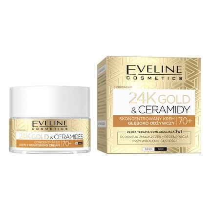 Eveline Cosmetics 24K Gold & Ceramides Concentrated Deeply Nourishing Cream For Day And Night 70+ 50Ml