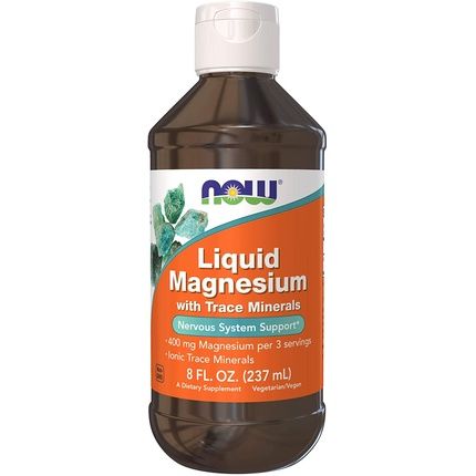Now Liquid Magnesium With Trace Mineral Nervous System Support 8Oz