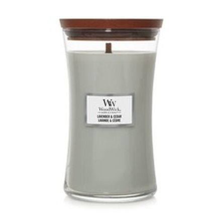 Woodwick Scented Candle Vase Large Lavender & Cedar 6095 G