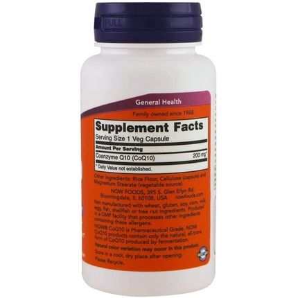 Now Foods Coq10 200Mg 60 Veg Capsules