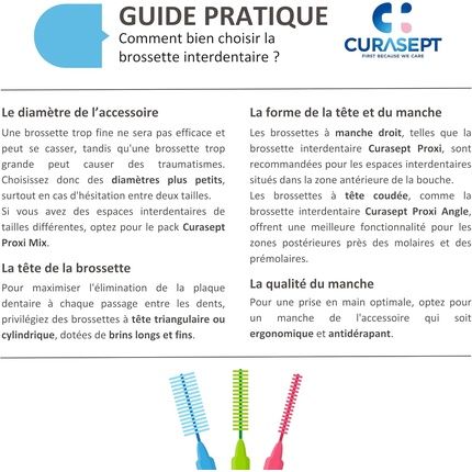 Curasept Interdental Brush Proxi Mix Prevention Angle 5 Pieces White Pink - Image 3