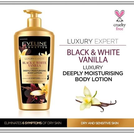 Eveline Cosmetics Luxury Expert Black & White Vanilla Luxurious Body Moisturiser For Women 350Ml