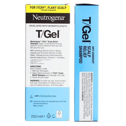 Neutrogena T Gel Shampoo Antidandruff Scalp Relief Therapeutic 250Ml