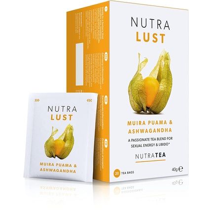 Nutralust Libido-Boosting Tea With Ashwagandha, Muira Puama, Ginseng, Black Tea, And Maca 20 Tea Bags