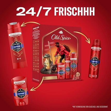 Old Spice Urban Traveller Gift Set With Captain Deodorant Stick, Deodorant Spray, And Shower Gel - Image 3