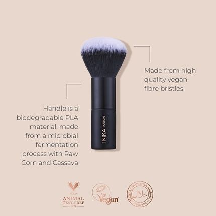 Inika Organic Kabuki Brush Face Makeup Foundation Brush For Powders