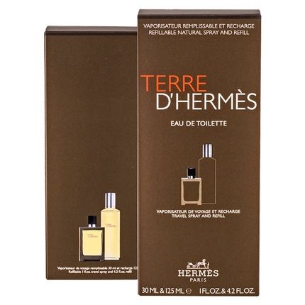 Hermes Terre D'Hermes Set Refillable Toilet Water Spray 30Ml + Refill Toilet Water 125Ml