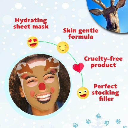 7Th Heaven Winter Wonderland Reindeer Facial Sheet Mask Infused With Blueberry - Image 3