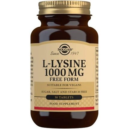 Solgar L-Lysine 1000Mg Tablets Support For An Active Lifestyle 50 Tablets