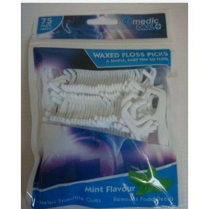 Medic Oral Waxed Floss Picks Fresh Mint Dental Flossers Tooth P Shaped - Image 4