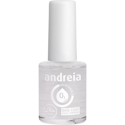Andreia Halal Breathable Nail Polish Base Coat Glossy Vegan And Cruelty-Free 10.5Ml