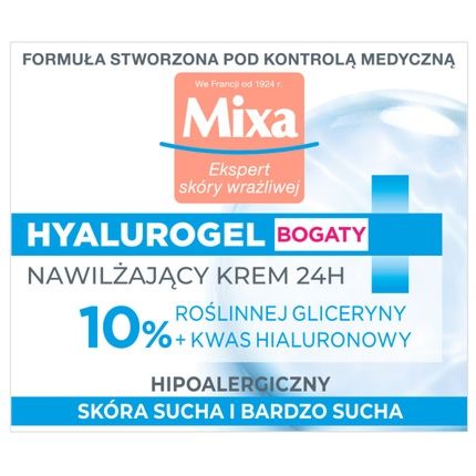 Mixa Expert Sensitive Skin Hyalurogel Rich Cream Intensively Moisturizing 50Ml