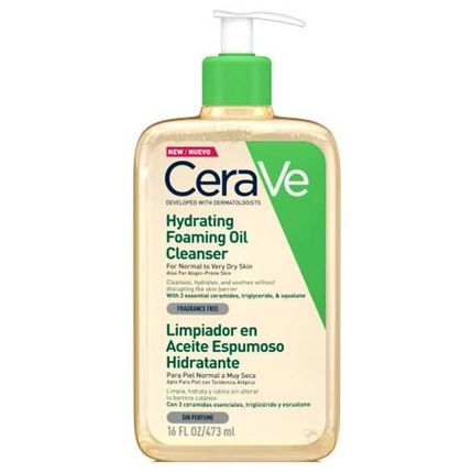 Cerave Hydrating Foaming Oil Cleanser 473Ml Moisturizing Facial Cleanser
