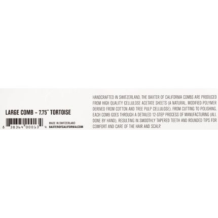 Baxter Of California Handcrafted Swiss-Made Beard Comb For Men Large Size Crafted From Natural Tree Pulp Cellulose - Large Comb - Image 3