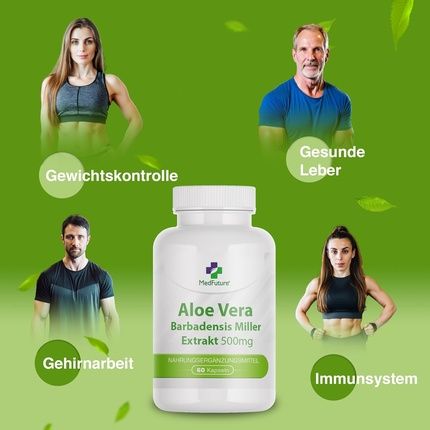 Aloe Vera Extract 500Mg 60 Capsules - Image 3