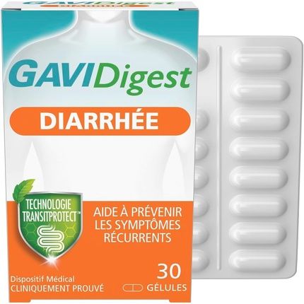 Gavidigest Diarrhea Relief 30 Capsules Gluten Free Lactose Free