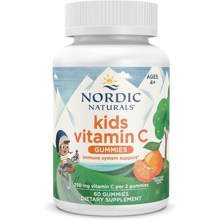 Nordic Naturals Kids Vitamin C Gummies Tangy Tangerine 60 Gummies Vegan