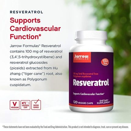 Jarrow Formulas Resveratrol 100Mg 120 Veggie Caps - Image 3