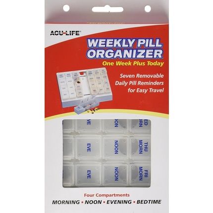 Acu-Life One Week Plus Today Pillbox White 128W Large